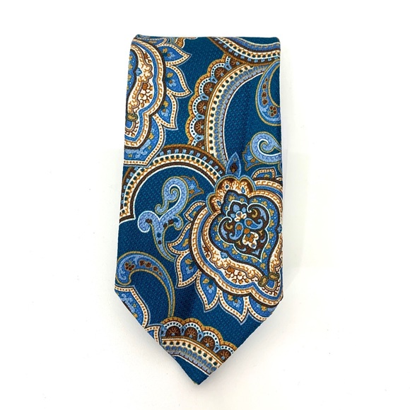 Paul Fredrick Other - Paul Fredrick Silk Paisley Teal Blue & Copper Tie